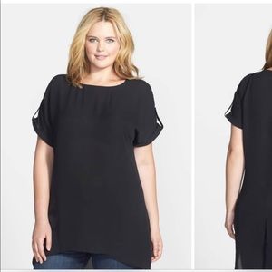 Sejour bateau split back crepe top